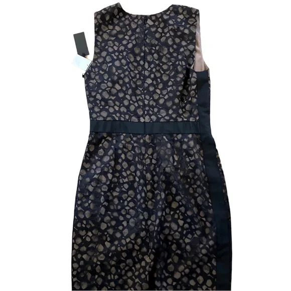 NWT Vera Wang Collection Black Cocktail Coastal Sleeves Dress Size 8 - Picture 4 of 9